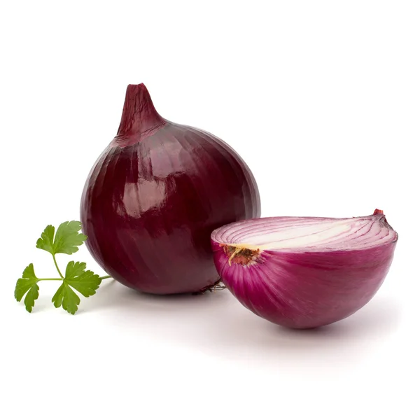 Red sliced onion and fresh parsley still life — Stock Photo, Image