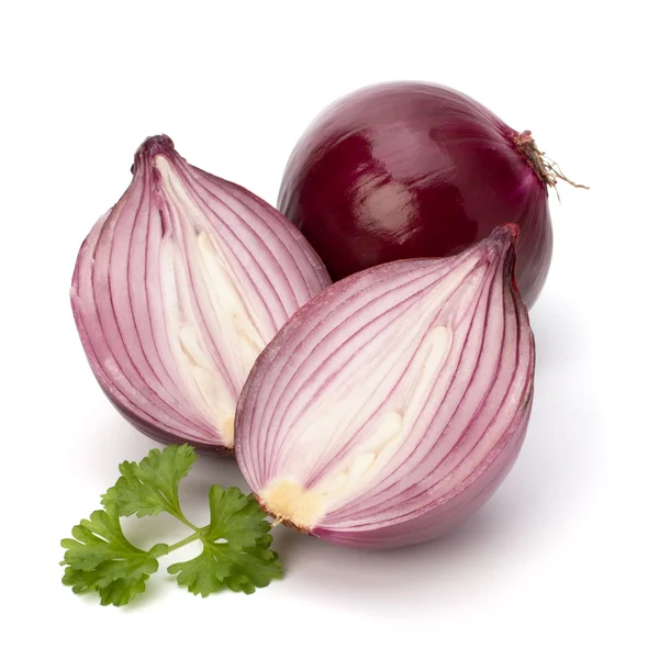 Red sliced onion and fresh parsley still life — Stock Photo, Image