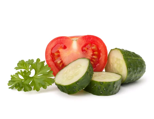 Tomaat en komkommer plantaardige — Stockfoto