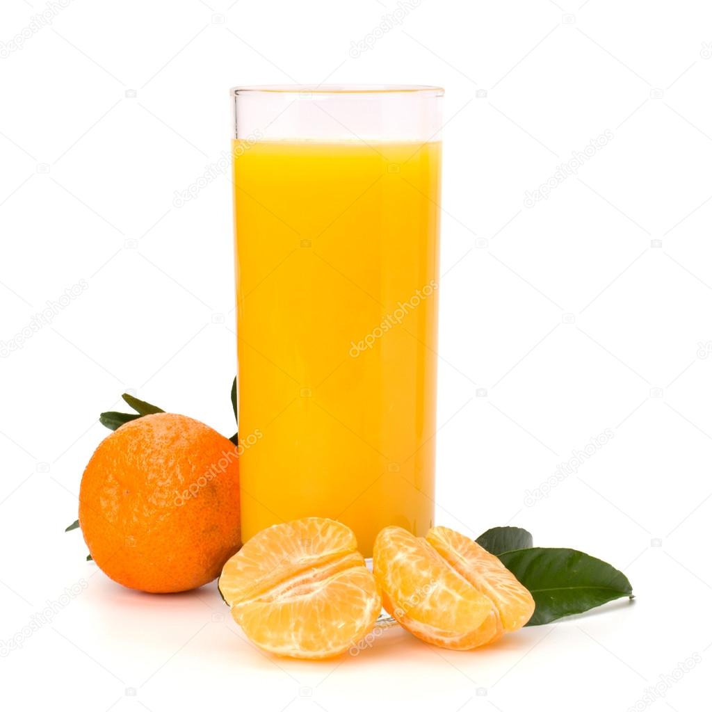 Tangerines and juice glass
