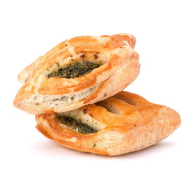 Beyaz arka plan üzerinde izole puf böreği topuz.