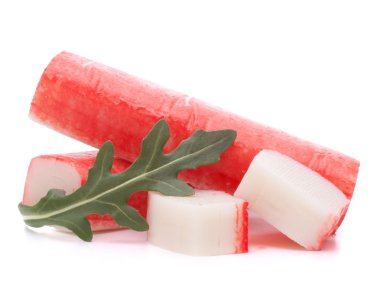 Yengeç grup ve rucola yaprak yapışıyor