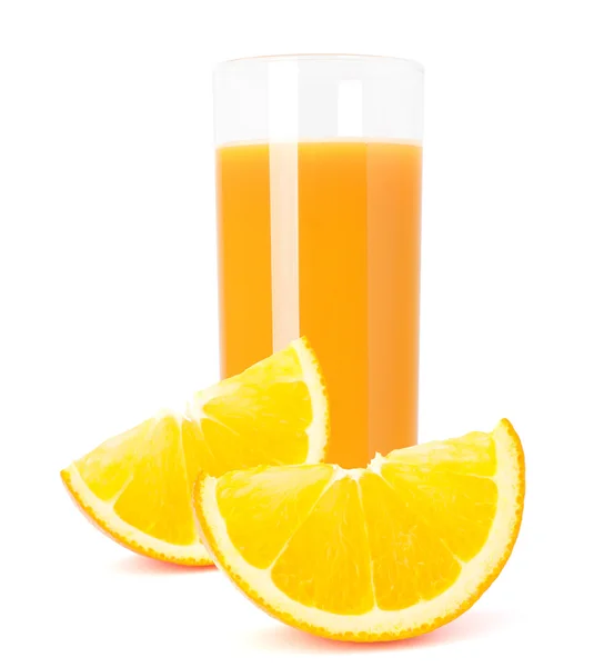 주스 유리 및 오렌지 과일 — 스톡 사진