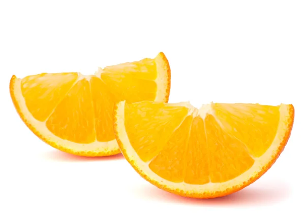 Два оранжевых фруктовых сегмента или кантели — стоковое фото