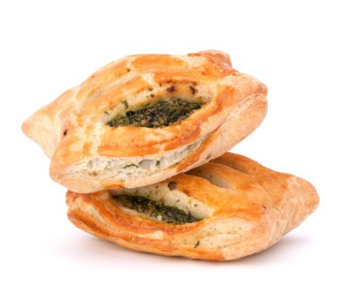 Beyaz arka plan üzerinde izole puf böreği topuz.