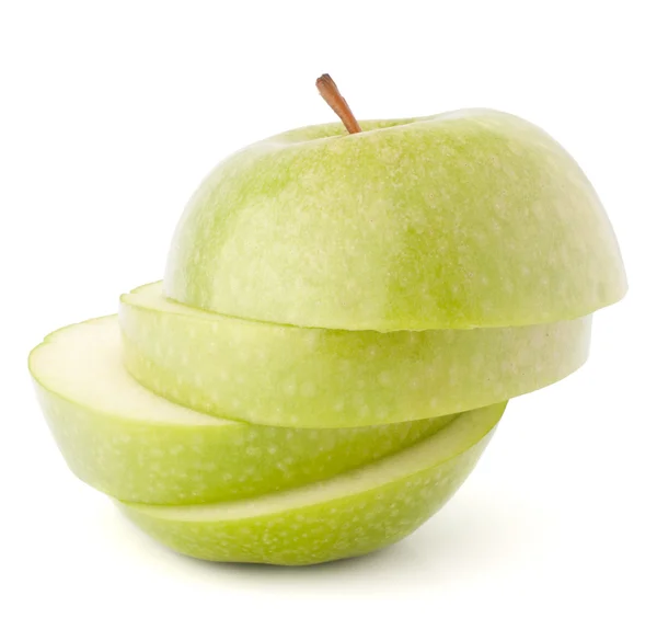 Apfelgrün in Scheiben geschnitten — Stockfoto