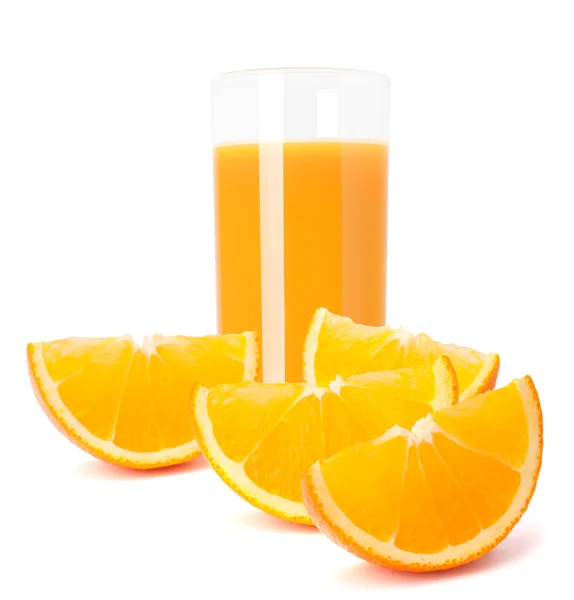 SAP glas en oranje fruit — Stockfoto