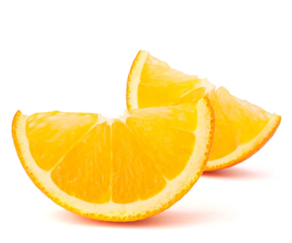 Zwei orangefarbene Fruchtsegmente oder Kanteln — Stockfoto