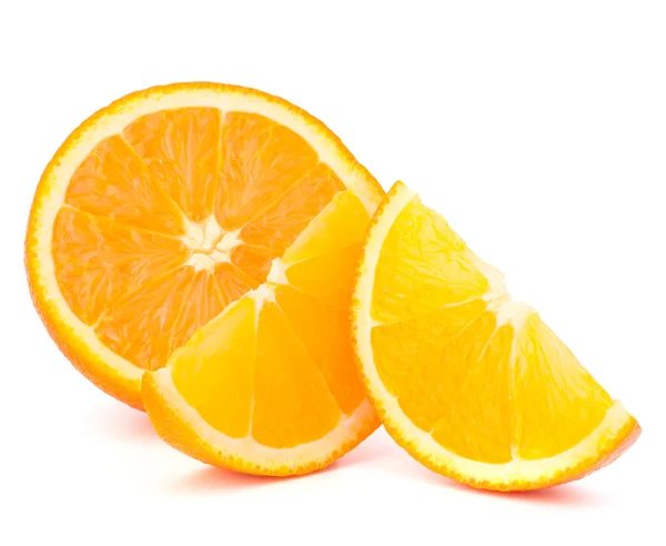 Orange fruit half and two segments or cantles — Stock Photo, Image