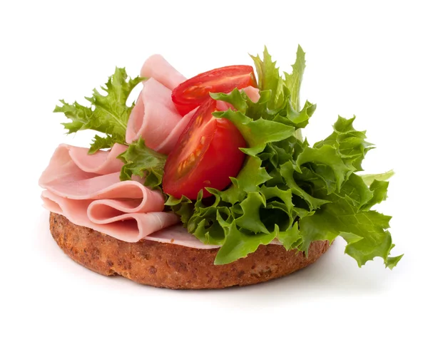 Healthy sandwich with vegetable and smoked ham — Stock Photo, Image