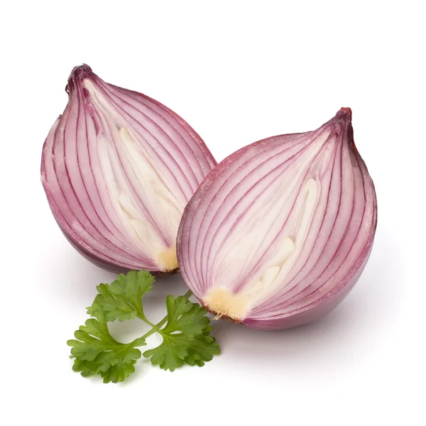 Red sliced onion and fresh parsley still life — Stock Photo, Image