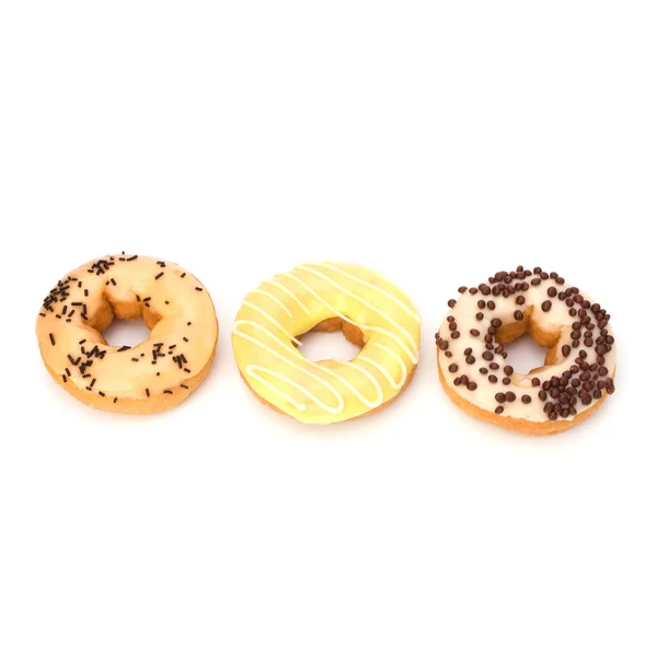 Heerlijke donuts geïsoleerd op witte achtergrond — Stockfoto