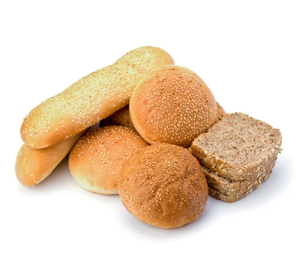 Bread loafs and buns variety — Stock Photo, Image