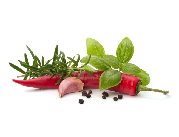 Peperoncino ed erbe aromatizzanti — Foto Stock