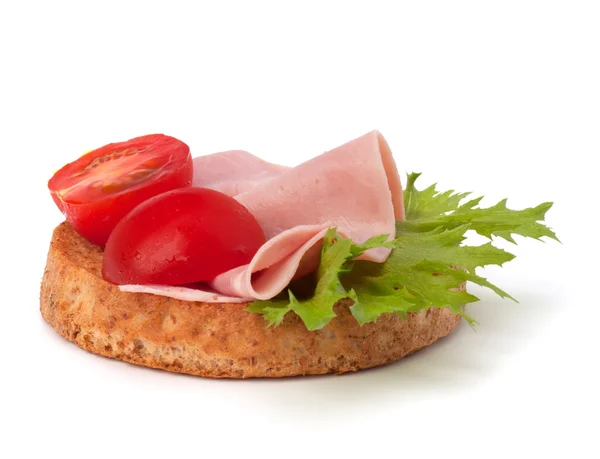 Healthy sandwich with vegetable and smoked ham — Stock Photo, Image