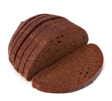 Beyaz arkaplanda izole edilmiş çavdar ekmeği