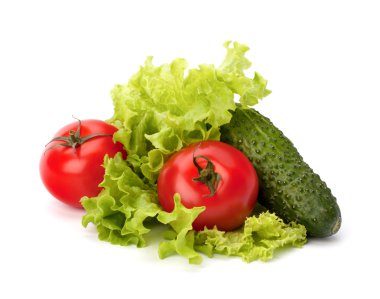 domates, salatalık sebze ve marul salatası