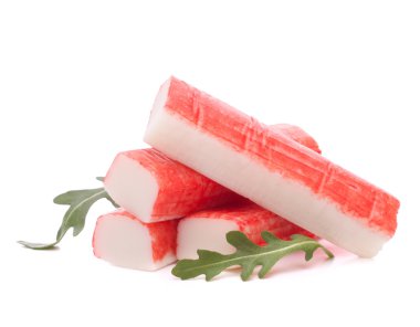 Yengeç grup ve rucola yaprak yapışıyor