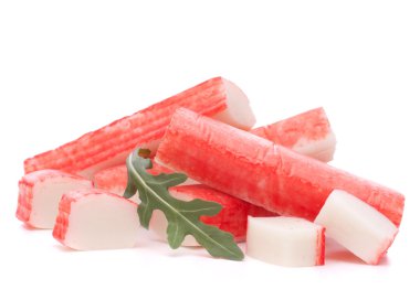 Yengeç grup ve rucola yaprak yapışıyor