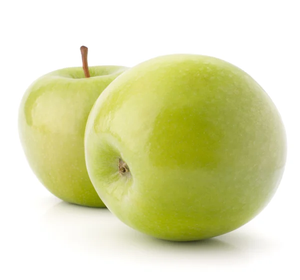 Dvě zelená jablka — Stock fotografie