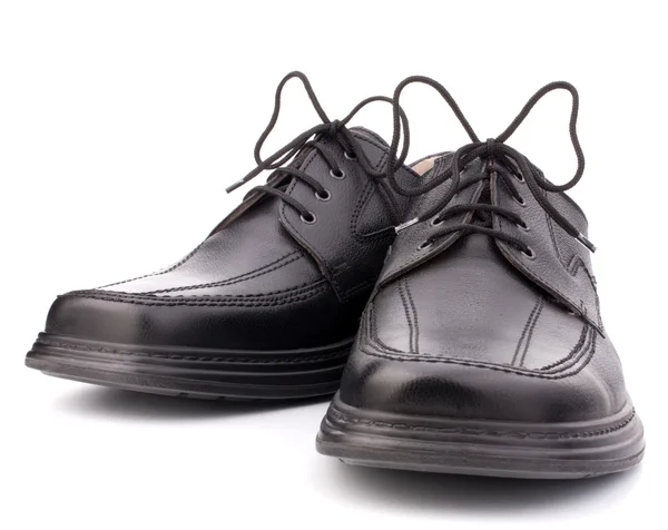 Zapatos de hombre negro brillante con cordones — Foto de Stock