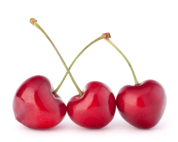 Вишневі ягоди у формі серця — стокове фото