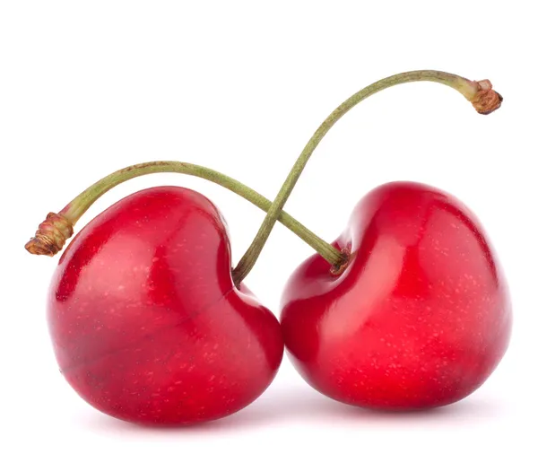 Dos bayas de cereza en forma de corazón — Foto de Stock