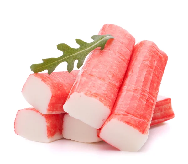 Crab sticks group and rucola leaf — Stock Photo, Image