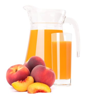 Şeftali meyve suyu cam sürahi