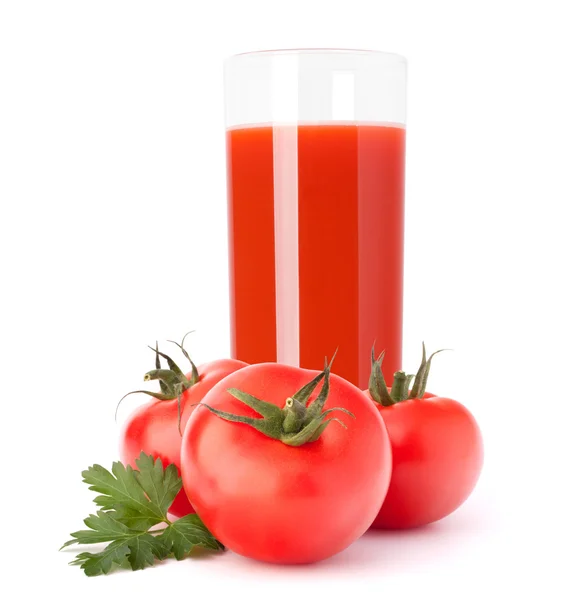 Zumo de tomate en vaso — Foto de Stock