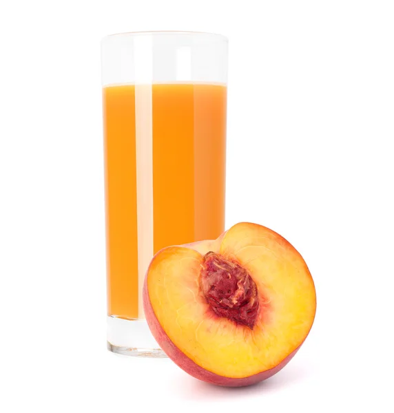 Peach fruit juice in glass — Stock Photo, Image