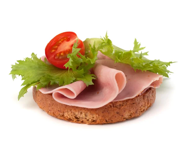 Healthy sandwich with vegetable and smoked ham — Stock Photo, Image