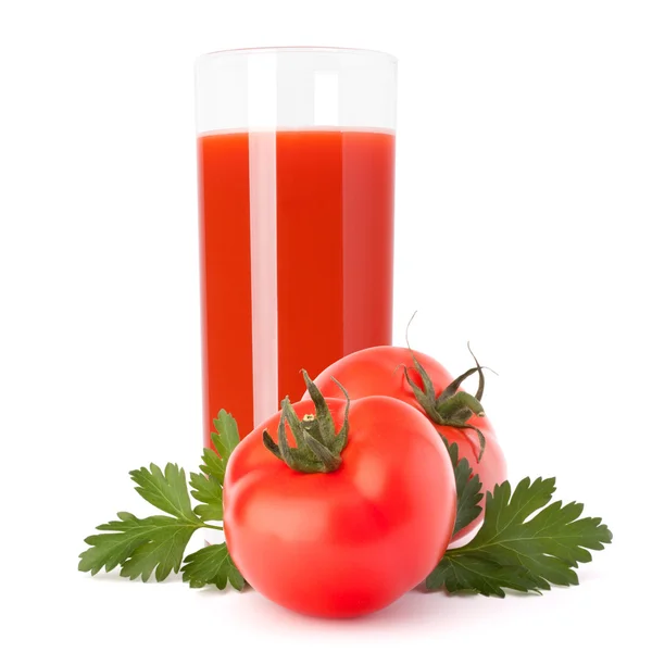 Zumo de tomate en vaso — Foto de Stock