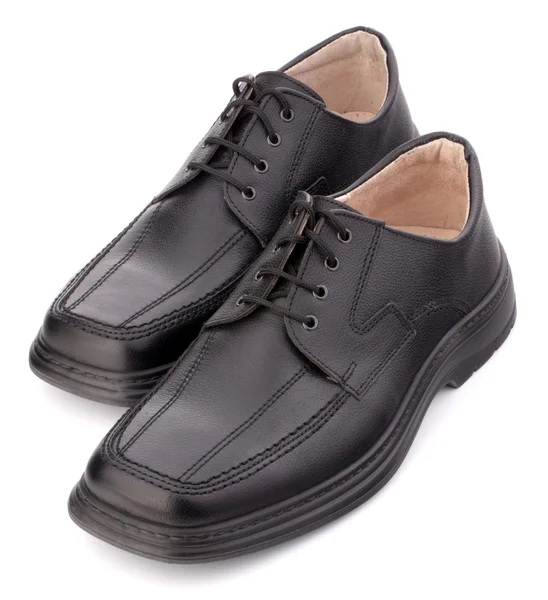 Zapatos de hombre negro brillante con cordones — Foto de Stock