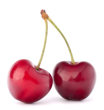 Two heart shaped cherry berries clipart