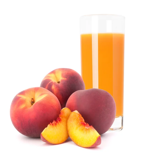 Peach fruit juice in glass — Stock Photo, Image