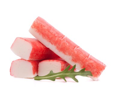 Yengeç grup ve rucola yaprak yapışıyor