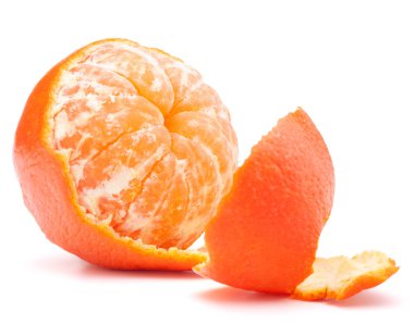Peeled tangerine or mandarin fruit clipart