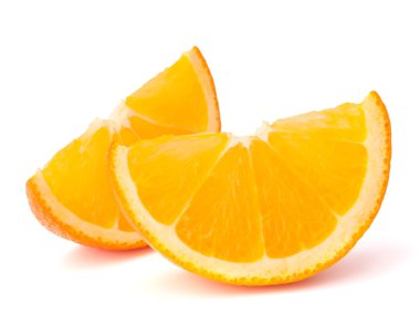 iki turuncu meyve parçaları veya cantles