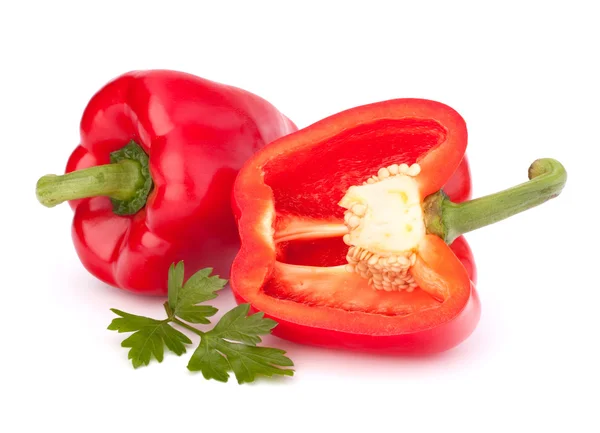 Pimiento rojo aislado sobre fondo blanco — Foto de Stock