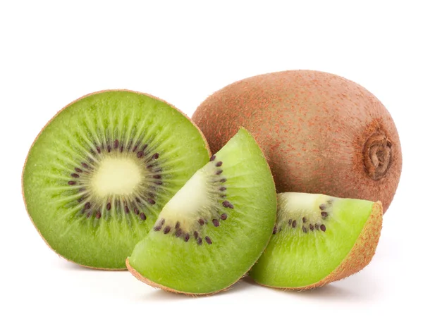 Fruta kiwi entera y sus segmentos cortados en rodajas — Foto de Stock