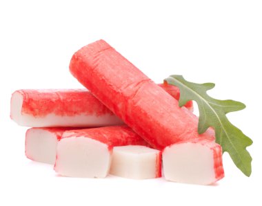 Yengeç grup ve rucola yaprak yapışıyor