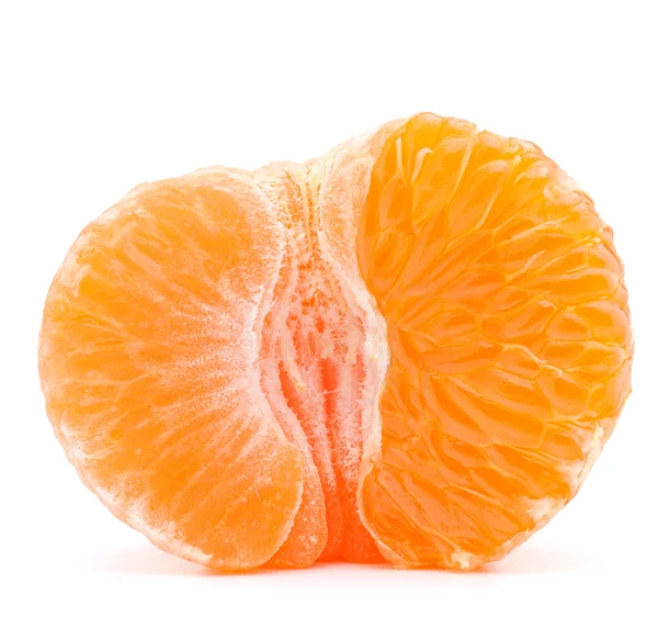 Peeled tangerine or mandarin fruit half — Stock Photo, Image