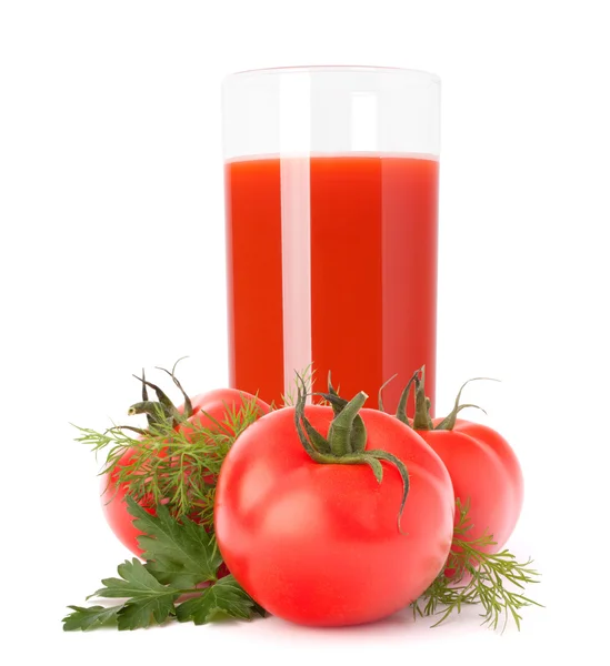 Zumo de tomate en vaso — Foto de Stock