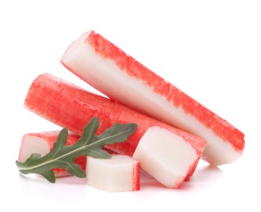 Yengeç grup ve rucola yaprak yapışıyor