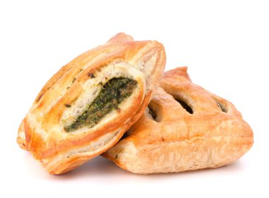 Beyaz arka plan üzerinde izole puf böreği topuz.