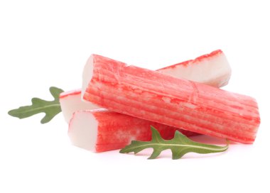 Yengeç grup ve rucola yaprak yapışıyor