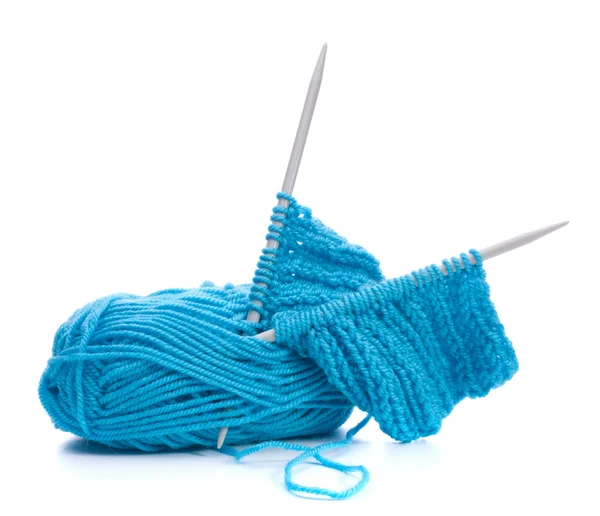 Woollen thread and knitting needle. Needlework accessories. — Stock Photo, Image