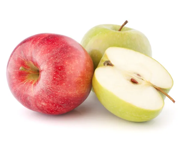 Κόκκινο και πράσινο μήλο — Φωτογραφία Αρχείου