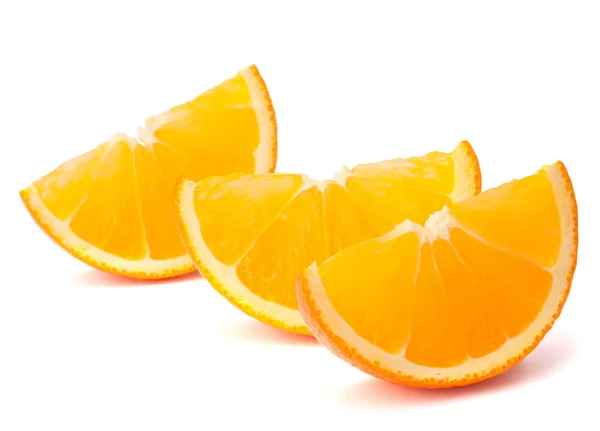 Tři oranžové plody segmenty nebo cantles — Stock fotografie